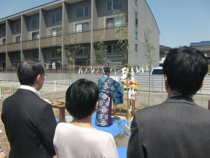 地鎮祭スタートです。 今回も阿豆佐味天神社さん