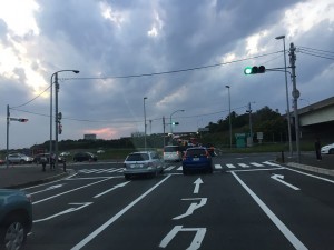 アクアライン、木更津金田インター入口。