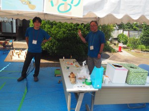 左、田中建具の山崎さん。 右、初めて参加いただけました。斉藤設計斉藤先生！
